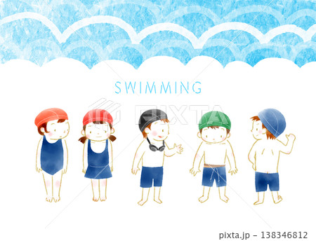 プールの時間の子どもたちのイラスト 138346812