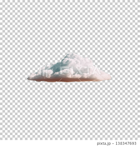 Fluffy white cloud floats against clear background, evoking sense of calm and serenity. cloud soft texture and gentle appearance create peaceful and dreamy atmosphere 138347693