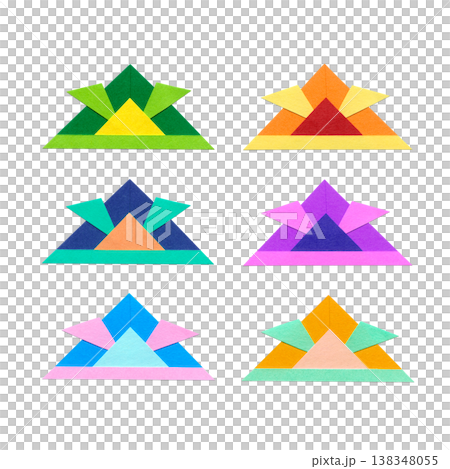 Children's Day Colorful Origami-Style Helmet Collage Illustration Set Children's Day Colorful Origami-Style Helmet Collage Illustration Set 138348055