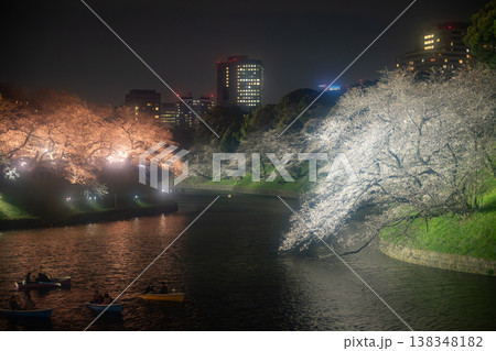 千鳥ヶ淵　満開の夜桜 138348182