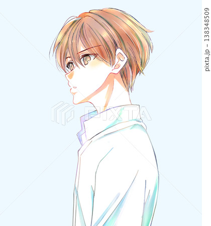 無表情の男性　横側 138348509