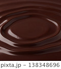 溶けたチョコレートの表面に広がる美しい波紋の背景素材 138348696