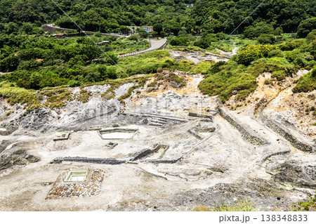 Beautiful view of Sulfur Valley Geothermal Scenic Area in Beitou of Taipei, Taiwan. Located within Yangmingshan National Park. 138348833