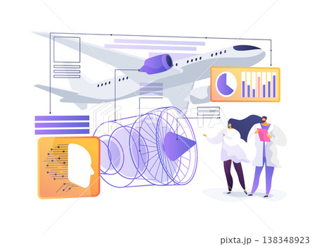 Aircraft Engine Lifecycle Twin abstract concept vector illustration. 138348923