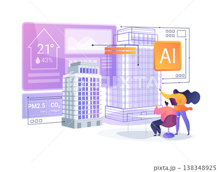 Smart Building Energy Twin abstract concept vector illustration. 138348925