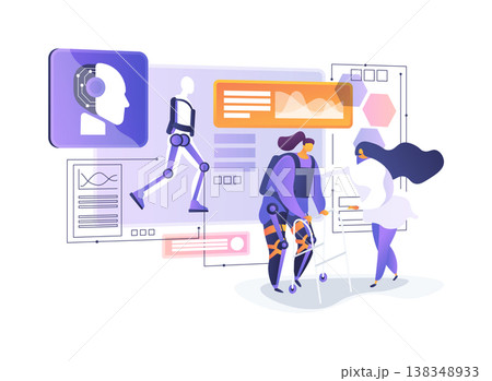Wearable Exoskeleton Rehab abstract concept vector illustration. 138348933