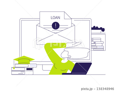 Loan burden isolated cartoon vector illustrations. 138348946