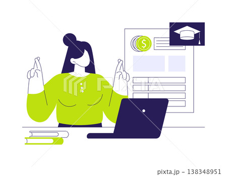 Apply for financial aid isolated cartoon vector illustrations. 138348951