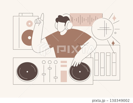 Djing isolated cartoon vector illustrations. 138349002