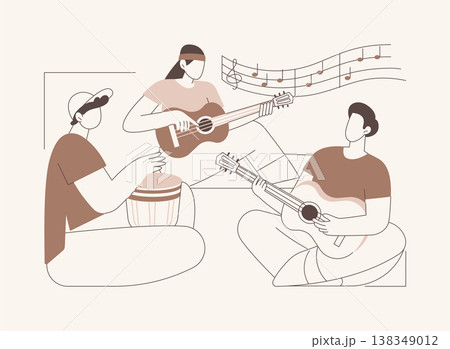 Jamming with friends isolated cartoon vector illustrations. 138349012