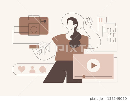 Filming with smartphone isolated cartoon vector illustrations. Filming with smartphone isolated cartoon vector illustrations. 138349050