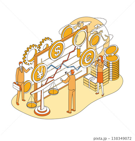 為替取引のイメージイラスト 138349072