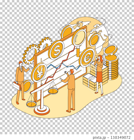 為替取引のイメージイラスト 138349072