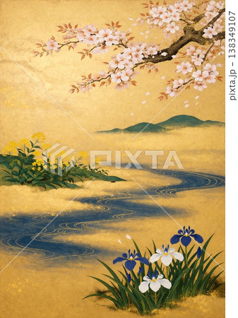 春の日本の花々が咲く日本の風景 春の日本の花々が咲く日本の風景 138349107