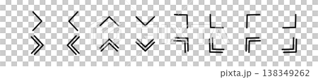 A set of simple angled arrow icons. A set of simple angled arrow icons. 138349262