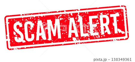 Vector art of a red scam alert rubber stamp with bold distressed lettering and textured imprint effect, isolated on a clean background and created for fraud prevention campaigns, cybersecurity Vector art of a red scam alert rubber stamp with bold distressed lettering and textured imprint effect, isolated on a clean background and created for fraud prevention campaigns, cybersecurity 138349361