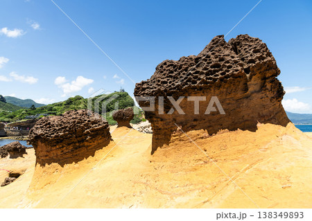 Beautiful Beehive Rock of the Yehliu Geopark. Yehliu is a cape located in Wanli, New Taipei City, Taiwan. Beautiful Beehive Rock of the Yehliu Geopark. Yehliu is a cape located in Wanli, New Taipei City, Taiwan. 138349893