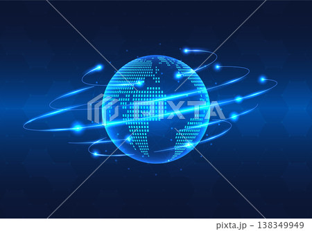 Global technology network that connects with smart technology to provide quick access to information anywhere for expanding business globally. 138349949