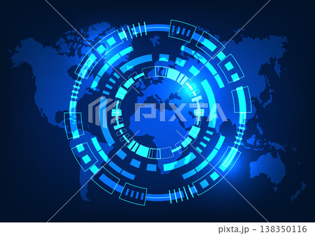 World map technology background It conveys information through the internet network that can access information anywhere in the world. or doing international business 138350116