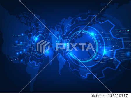 World map technology background It conveys information through the internet network that can access information anywhere in the world. or doing international business 138350117