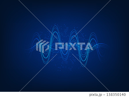 Sound wave technology background The waves overlap in many ways. The back is a gradation point. Focus on dark blue tones. to add luxury modern technology event poster Sound wave technology background The waves overlap in many ways. The back is a gradation point. Focus on dark blue tones. to add luxury modern technology event poster 138350140