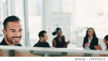 Finance, presentation and smile of business man teaching colleagues in workplace boardroom. Coaching, development and whiteboard with happy employee in financial workshop for wealth management Finance, presentation and smile of business man teaching colleagues in workplace boardroom. Coaching, development and whiteboard with happy employee in financial workshop for wealth management 138350212