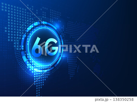 Telecommunications technology, 6g signal is in a technology circle, the background is a world map. It shows the development of advanced communication networks to distribute signals throughout world Telecommunications technology, 6g signal is in a technology circle, the background is a world map. It shows the development of advanced communication networks to distribute signals throughout world 138350258