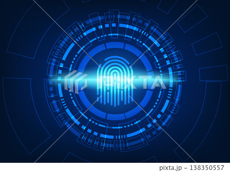 Fingerprint scanner technology smart background used for identity verification to access important information. It is a technology for protecting personal information. modern engineering technology. 138350557