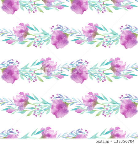 Delicate floral striped pattern in pastel shades for textile design and packaging. Delicate floral striped pattern in pastel shades for textile design and packaging. 138350704