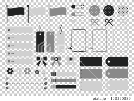 Simple Material Set: Ribbon, Icon, Tag 138350889