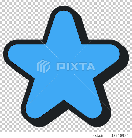 Rounded Star Shape Neobrutalism Icon Bold UI Accent 138350924