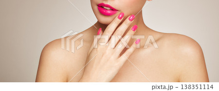Portrait beautiful young woman with clean fresh skin 138351114
