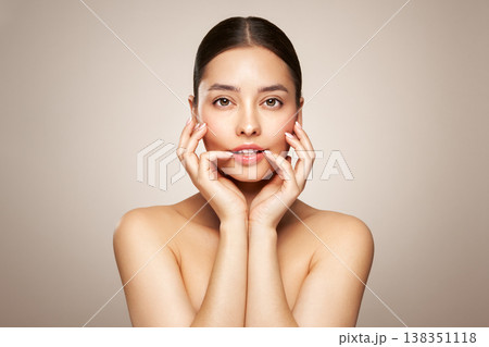 Portrait beautiful young woman with clean fresh skin 138351118