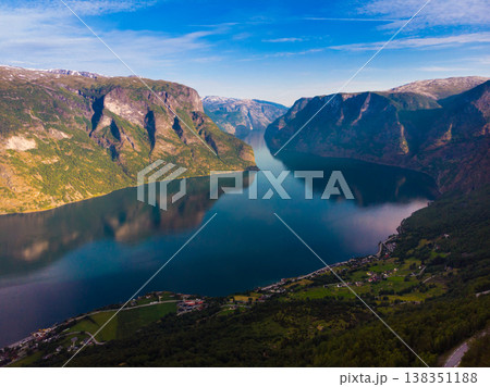 Fjord landscape Aurlandsfjord in Norway Fjord landscape Aurlandsfjord in Norway 138351188