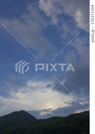 Mountain silhouette and sunset sky 138351304