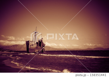 The famous shipwreck near Gythio Greece 138351441