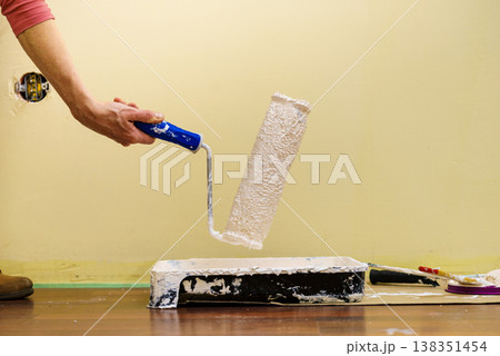 White paint with essentials equipment 138351454