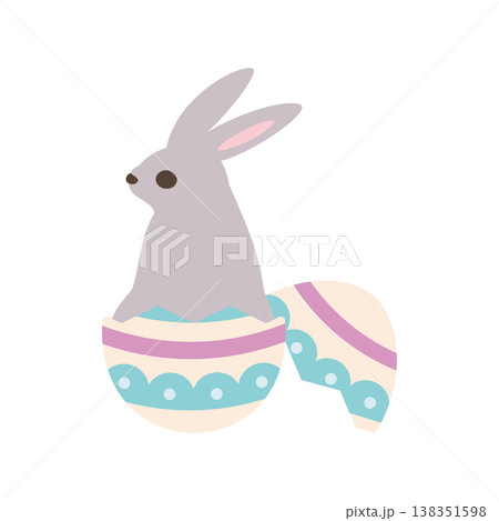 イースターエッグとウサギ-1ベク 138351598