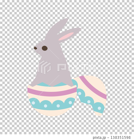 イースターエッグとウサギ-1ベク 138351598