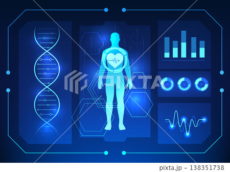 Medical technology Scans the human body along with DNA and graphs Depicts medical technology that scans the human body to diagnose diseases and treat patients. Medical technology Scans the human body along with DNA and graphs Depicts medical technology that scans the human body to diagnose diseases and treat patients. 138351738