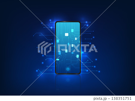 Smartphone technology The mobile inside is a technology circuit board. Smartphone devices that are used to communicate have a circuit inside that sends information to the system in order to display 138351751