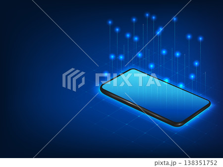 Smartphone technology In front of the mobile screen there are lines that are stacked on top of each other. Refers to smartphone technology that transmits data via a high-speed internet network Smartphone technology In front of the mobile screen there are lines that are stacked on top of each other. Refers to smartphone technology that transmits data via a high-speed internet network 138351752