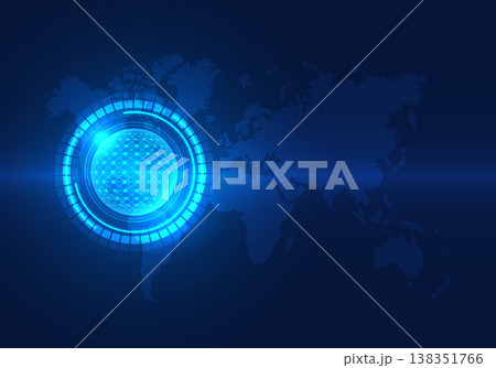 Technology circle is on the map of the world. It means technology that can reach everyone in the world. Helps to be more comfortable. both send communication information doing business abroad Technology circle is on the map of the world. It means technology that can reach everyone in the world. Helps to be more comfortable. both send communication information doing business abroad 138351766