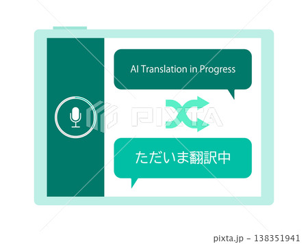 タブレット端末のAI翻訳アプリケーション画面 接客やビジネスでの多言語対応イメージ タブレット端末のAI翻訳アプリケーション画面 接客やビジネスでの多言語対応イメージ 138351941