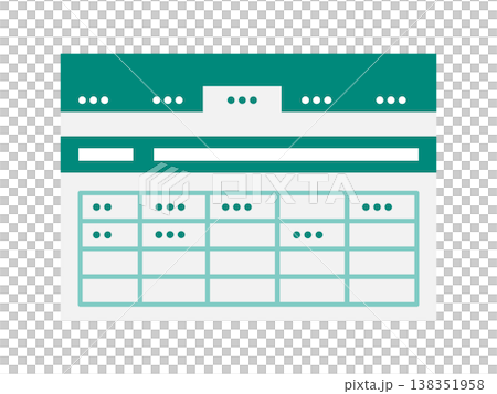 An illustration of a spreadsheet UI for spreadsheet software. A general-purpose image for data management, aggregation, and list creation. 138351958