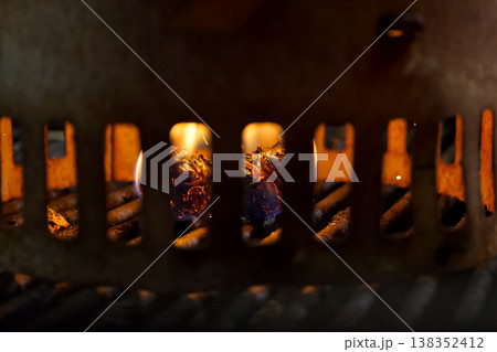 Bonfire ignition burning. Material for igniting 138352412