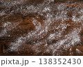 Flour on table, texture background flour scattered on the table. 138352430