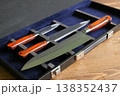 Set of three kitchen knives. kitchen utensils 138352437