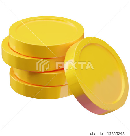 Stacked golden metal coins cartoon plastic style, vector 3D realistic money cash, payment bank, finance symbol Stacked golden metal coins cartoon plastic style, vector 3D realistic money cash, payment bank, finance symbol 138352484