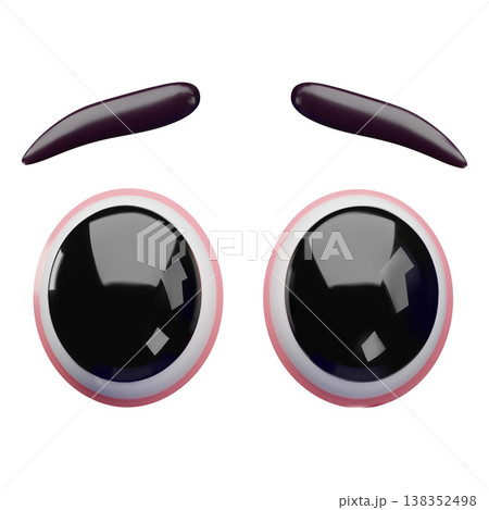 Eyes wide open realistic vector 3D design, cartoon volume looking eye and brows facial expression, funny eyesight pair Eyes wide open realistic vector 3D design, cartoon volume looking eye and brows facial expression, funny eyesight pair 138352498